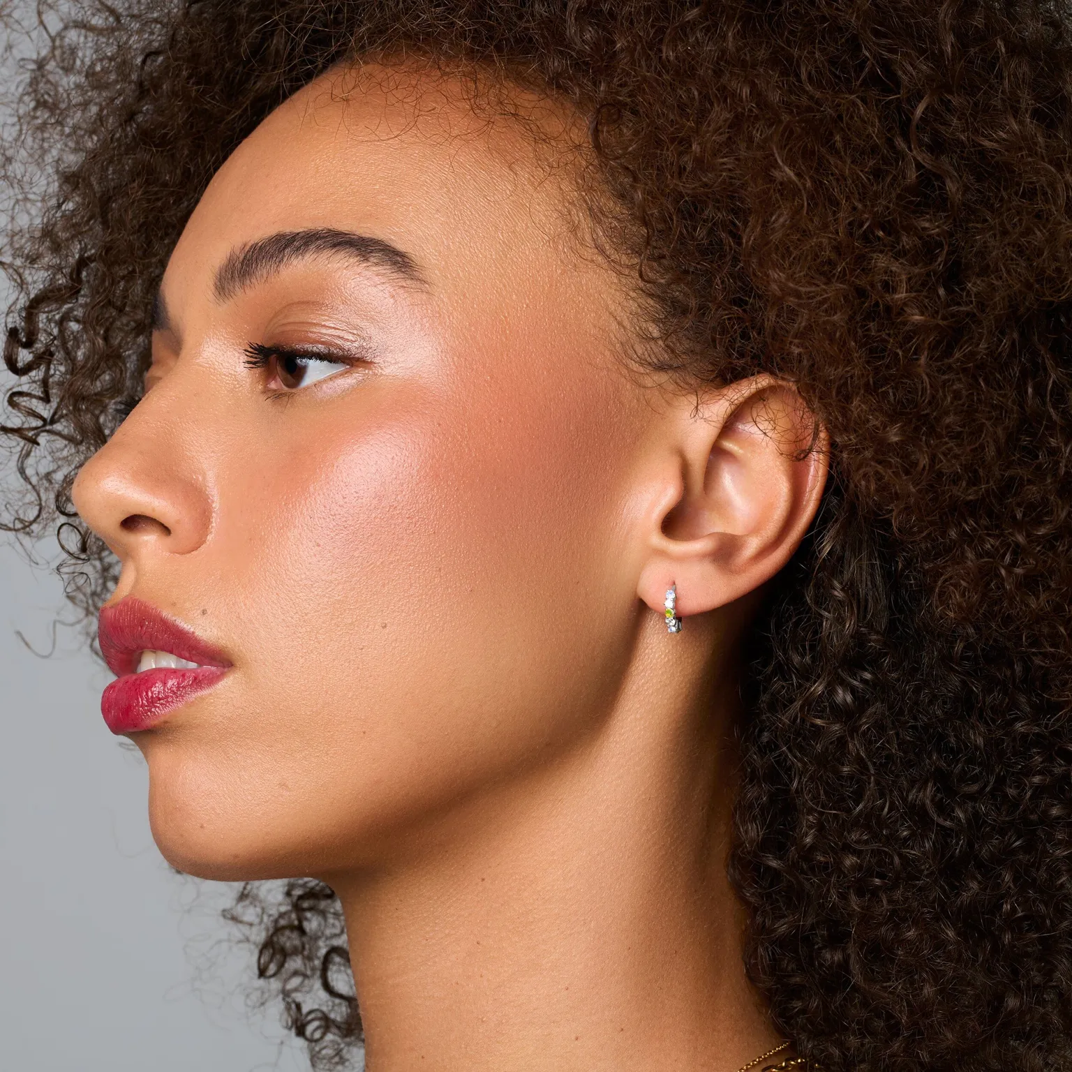 Fine Moonstone Lab Diamond Earrings - Bonny Hoops