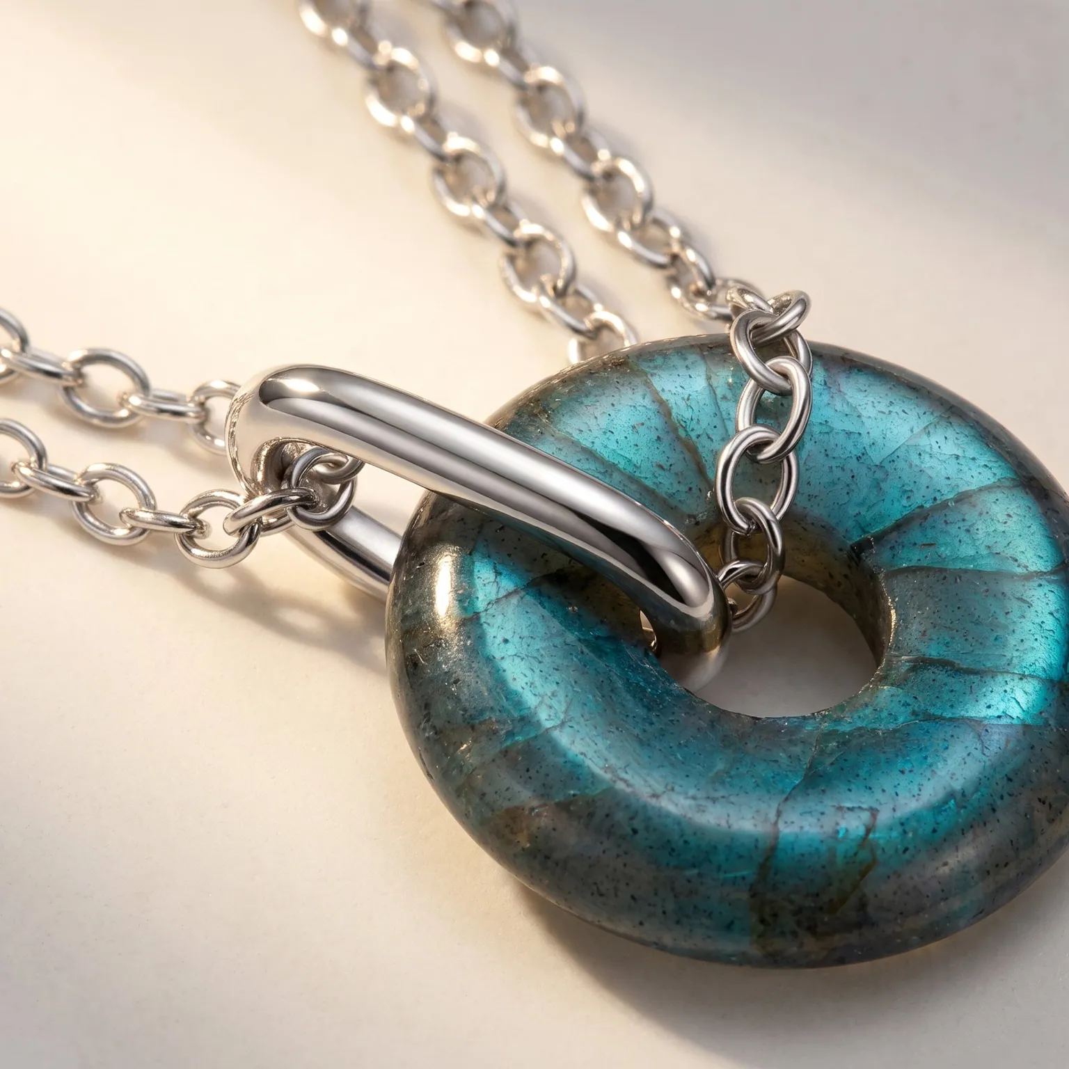 Labradorite Necklace & Hoops - Ora