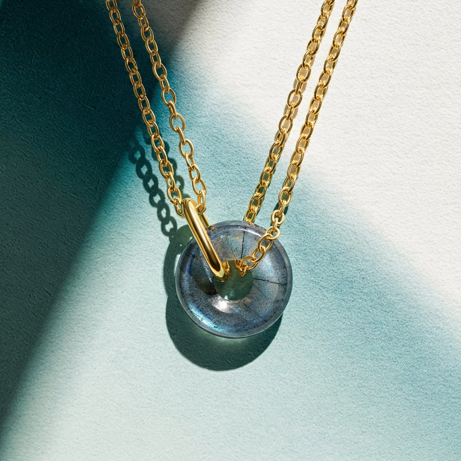 Labradorite Necklace & Hoops - Ora