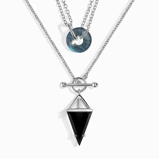 Labradorite Ora & Black Obsidian Heroine Necklaces