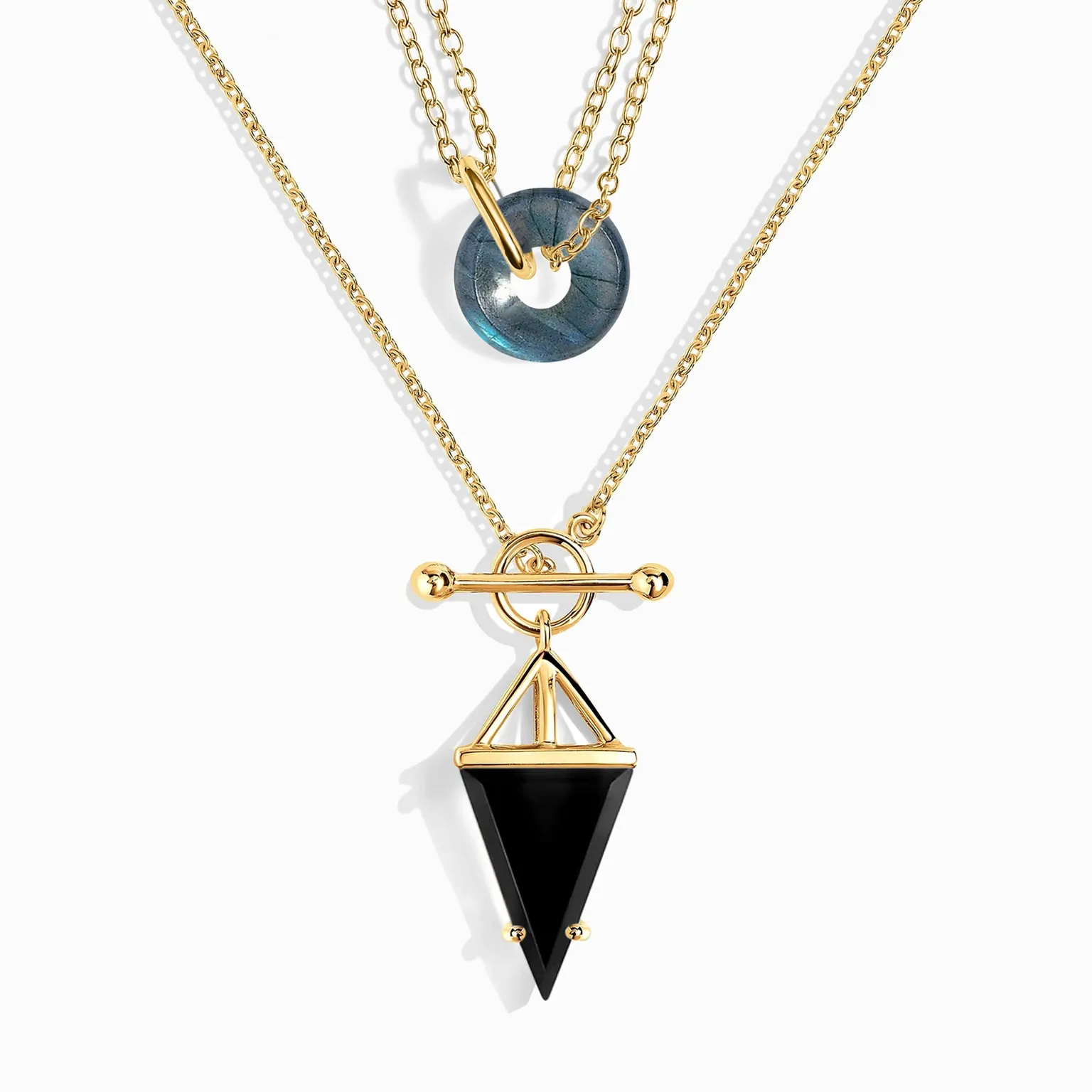 Labradorite Ora & Black Obsidian Heroine Necklaces