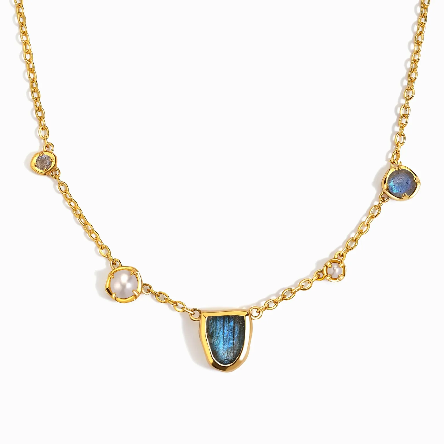 Labradorite Pearl Necklace - Heirloom