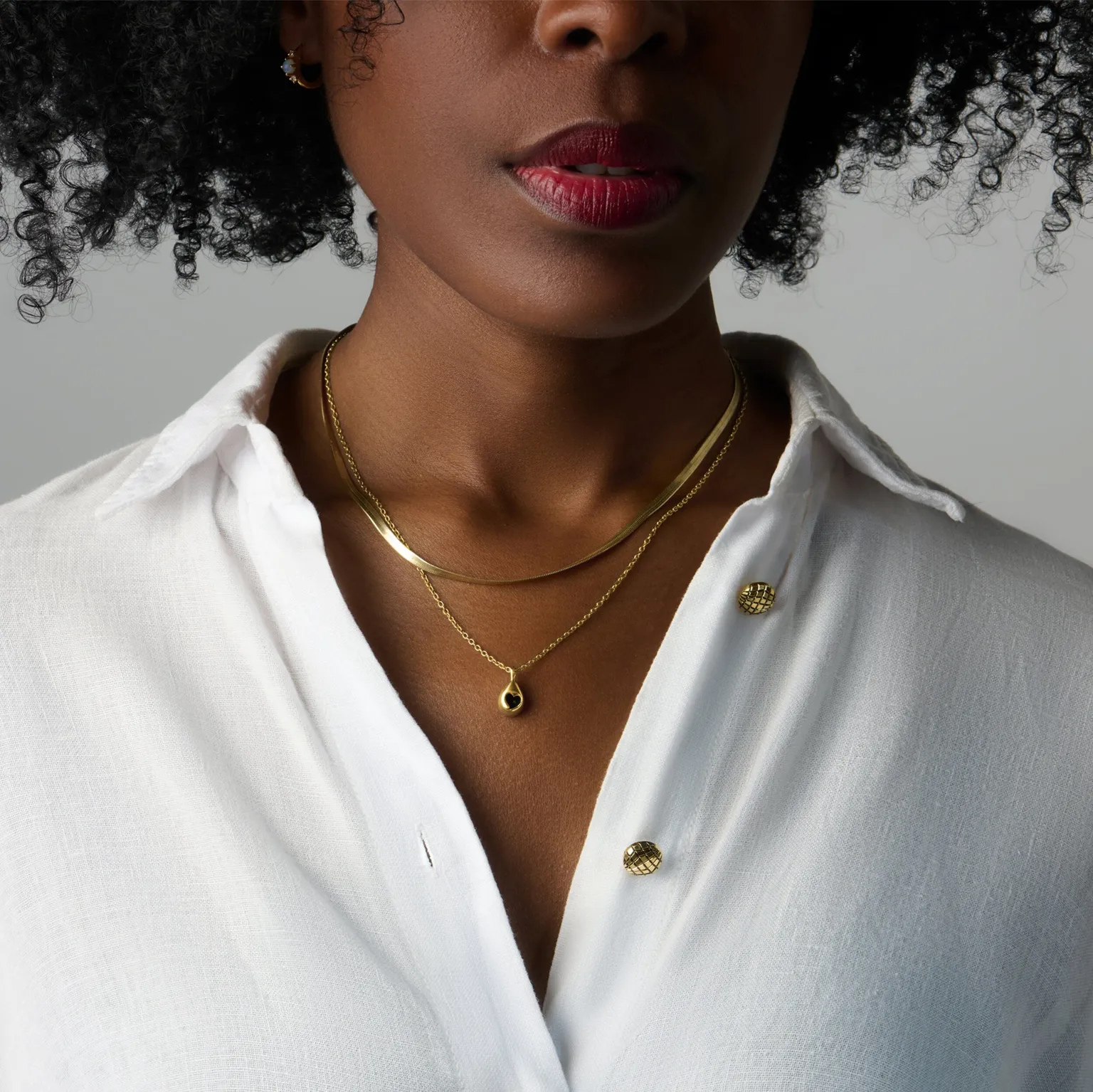 Black Obsidian Hidden Heart Necklace & Herringbone Chain