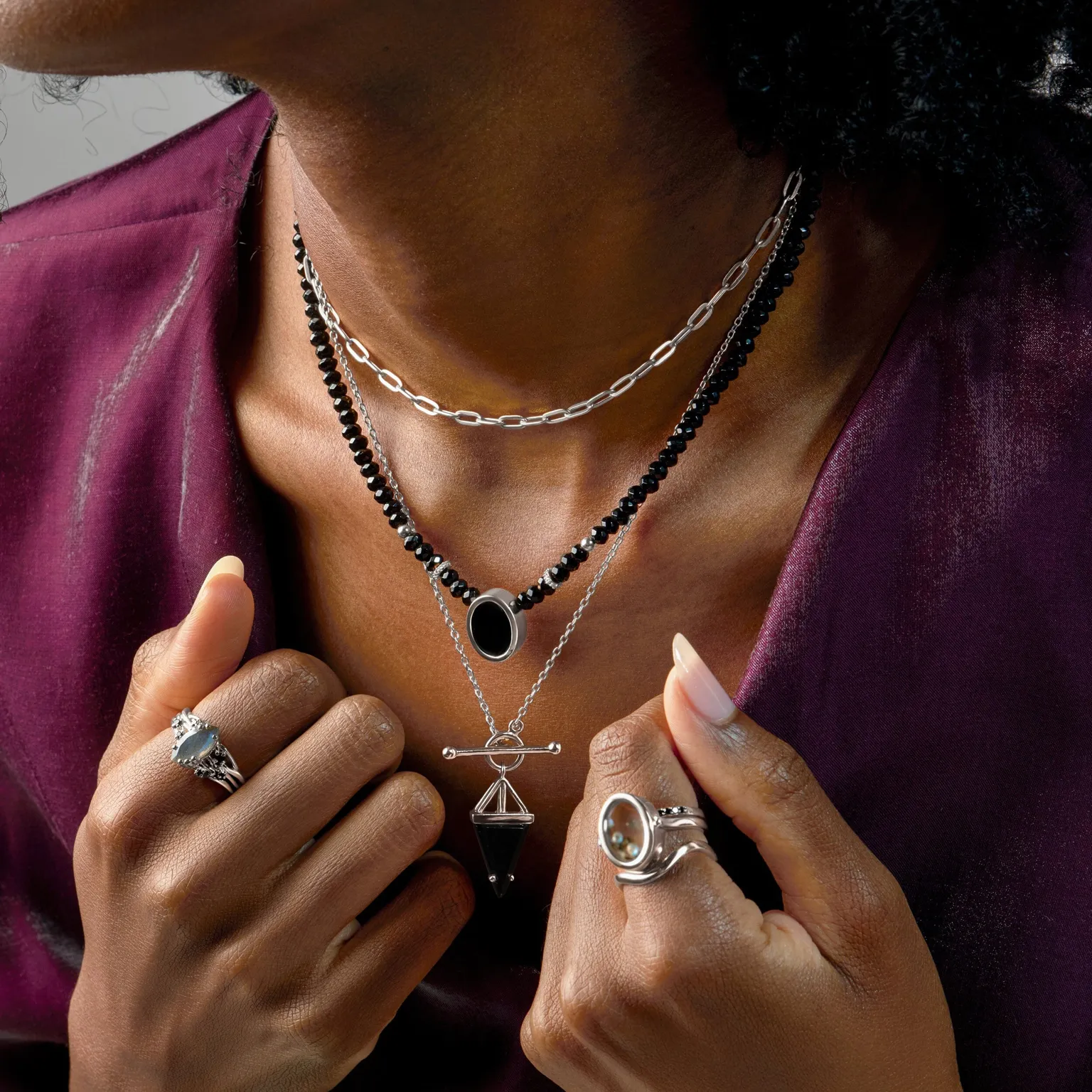 Enfolded & Heroine & Widelink Necklaces