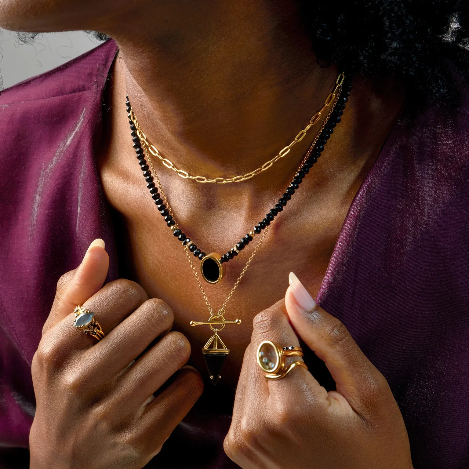 Enfolded & Heroine & Widelink Necklaces