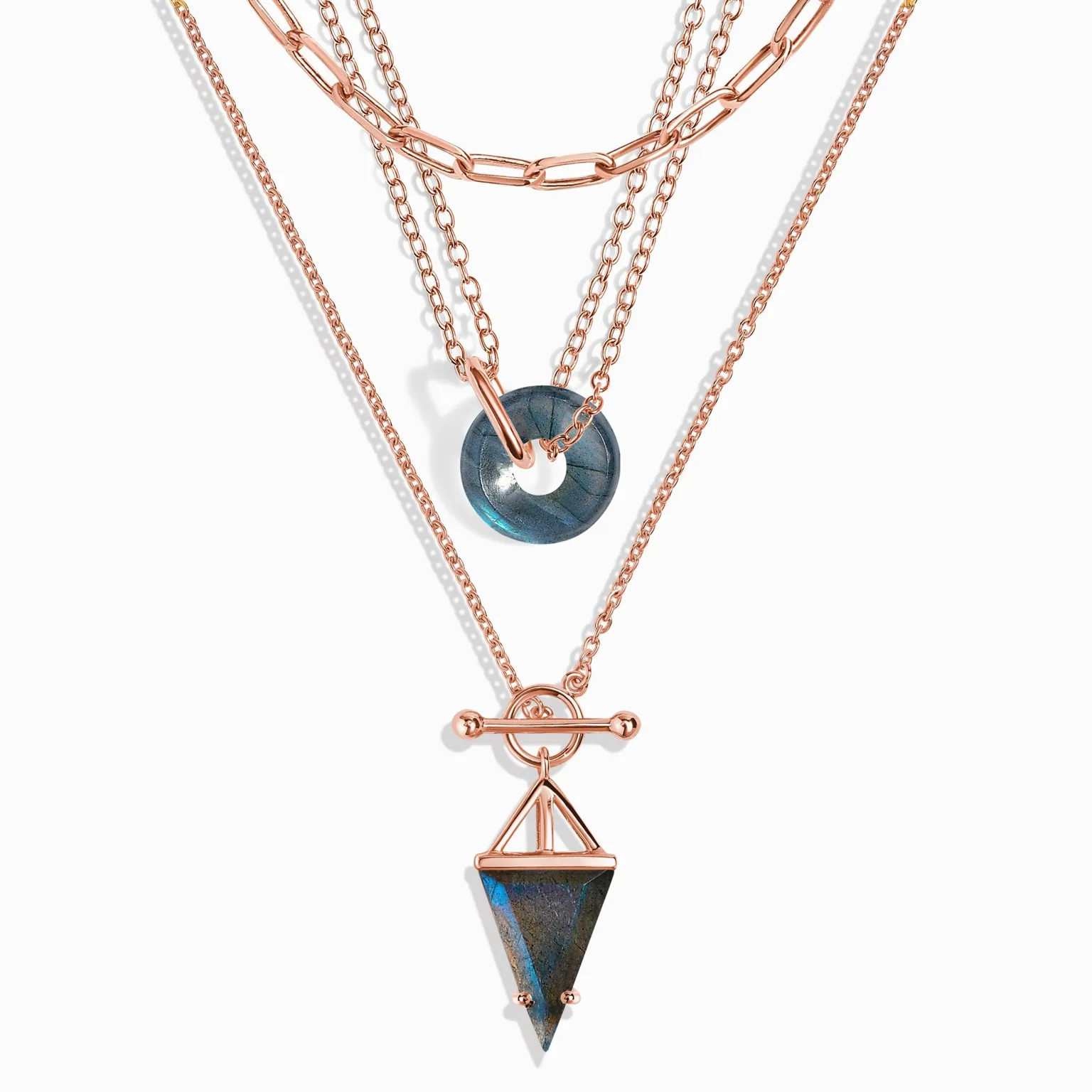Labradorite Heroine T-Lock & Ora Necklaces & Widelink Chain
