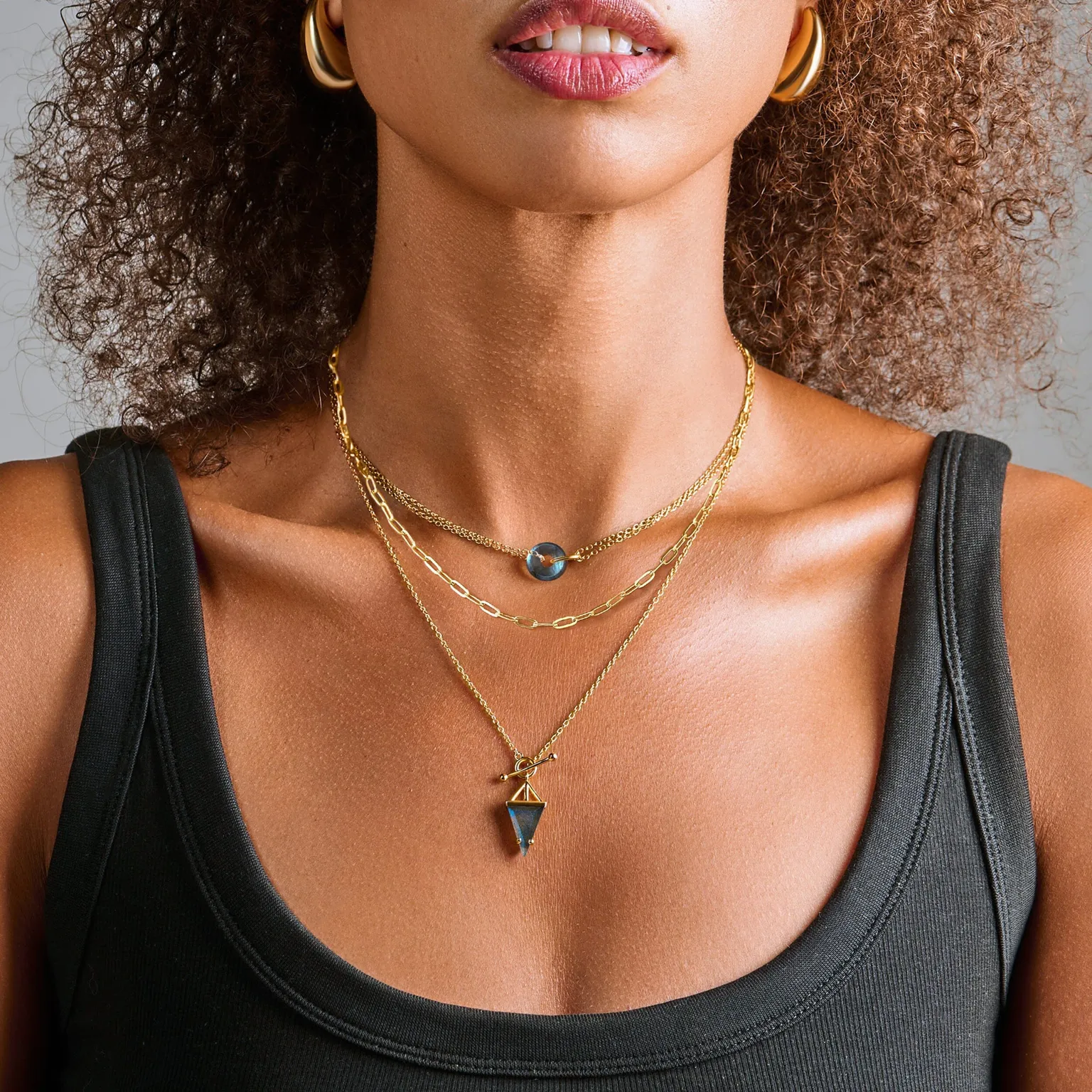 Labradorite Heroine T-Lock & Ora Necklaces & Widelink Chain