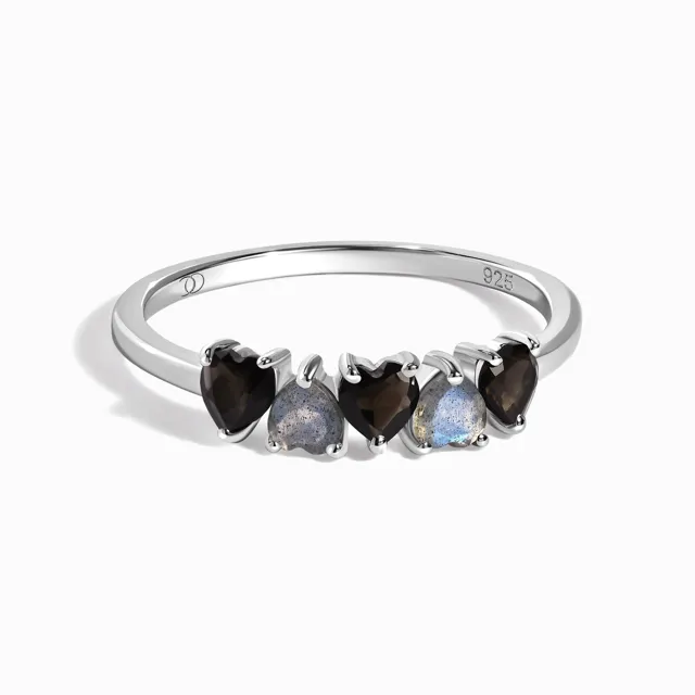 Black Obsidian Labradorite Ring - Crush