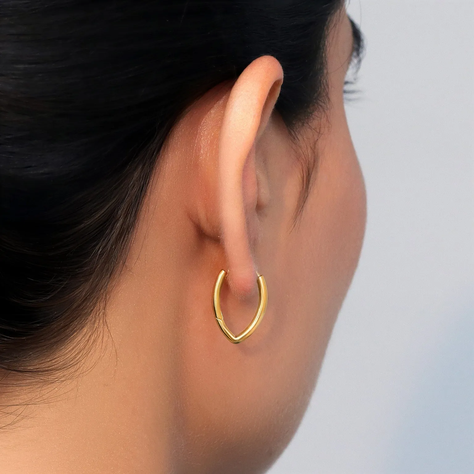 Labradorite Earrings - Circle Hoops